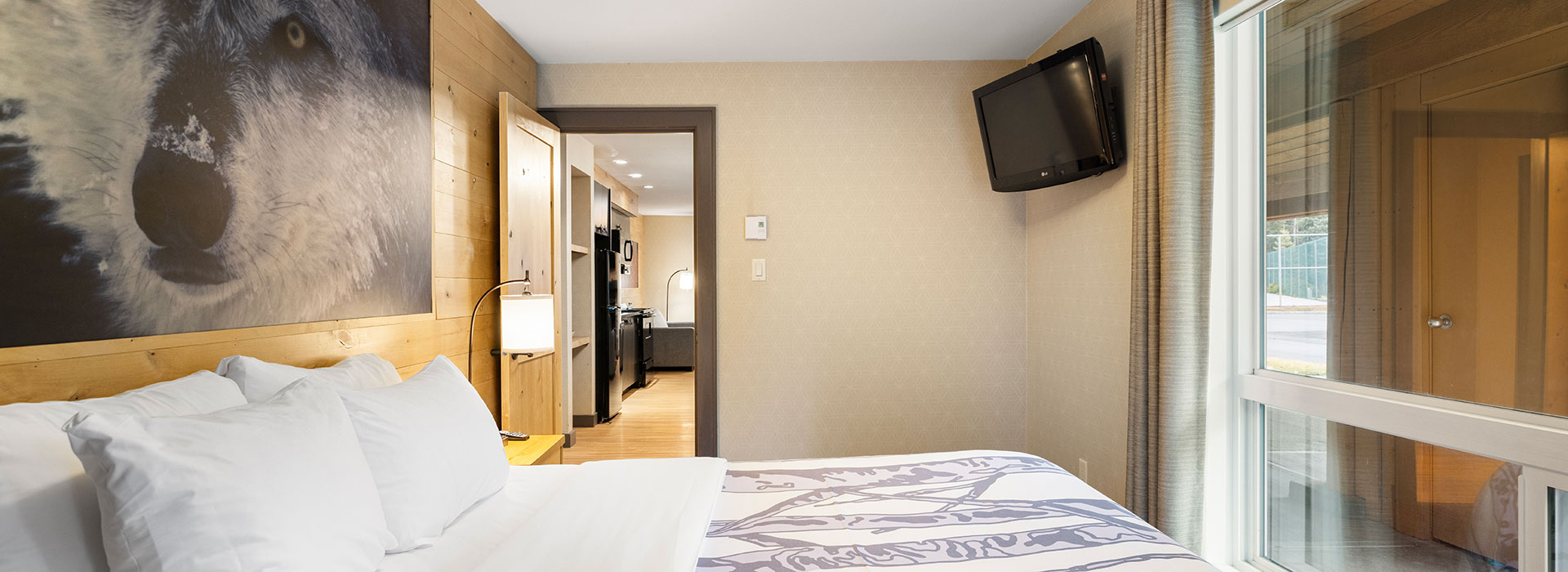 Bedroom in hotel suite